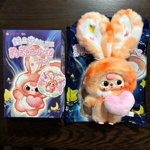 Baby Three Lily Rabbit Town V3 - Jump Jump - Tie Dye Orange Bunny With Boba Eyes